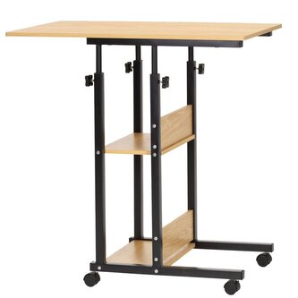 Mobilní psací stůl 80x40x76-86 cm SPRINGOS HF0060 světle hnědý