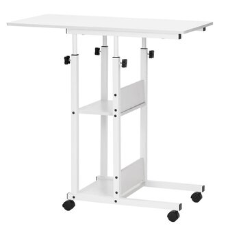 Mobilní stůl 80x40x76-86 cm SPRINGOS HF0059 bílý