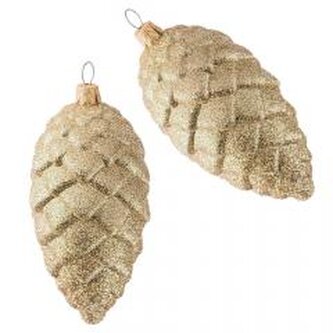 Ozdoby świąteczne szyszki złote 2szt