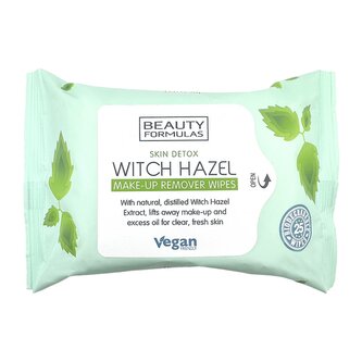 Beauty Formulas Biologicky rozložitelné Odličovací a čistící ubrousky na obličej s Vilínem 25 ks