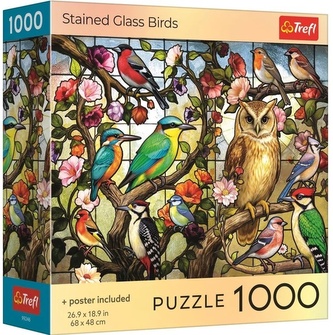 Trefl Puzzle 1000 Barevní sklenění ptáci, věk: 12+