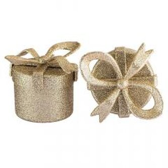Ozdoby świąteczne złote prezenty 2szt