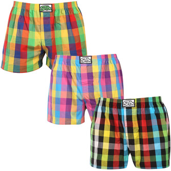 3PACK pánské trenky Styx klasická guma nadrozměr vícebarevné (3E010406) 4XL