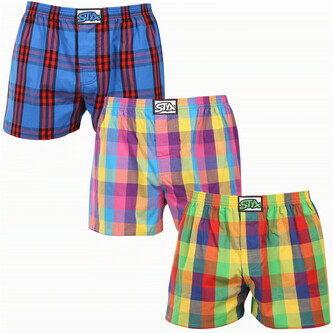 3PACK pánské trenky Styx klasická guma nadrozměr vícebarevné (3E010205) 5XL