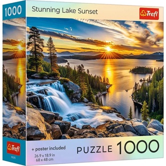 Trefl Puzzle 1000 USA Collection: Úžasný západ slunce na jezeře, věk: 12+
