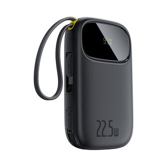 Powerbanka Baseus EnerFill FC31 Qpow 3 20000mAh, 22,5W, s kabelem USB-C a Lightning černá