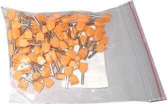 Dutinka pro dva kabely 0,5mm2 oranžová (TE0,5-8), balení 100ks