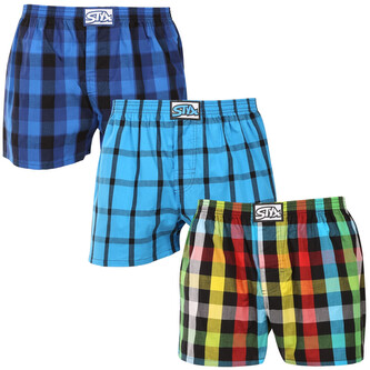 3PACK pánské trenky Styx klasická guma nadrozměr vícebarevné (3E010106) 5XL