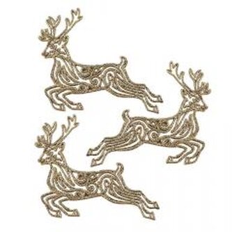Ozdoby świąteczne złote jelenie 3szt