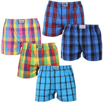 5PACK pánské trenky Styx klasická guma nadrozměr vícebarevné (5E0112345) 5XL