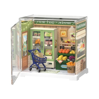 RoboTime 3D dřevěná skládačka Miniatura domečku mini Prodejna ovoce a zeleniny
