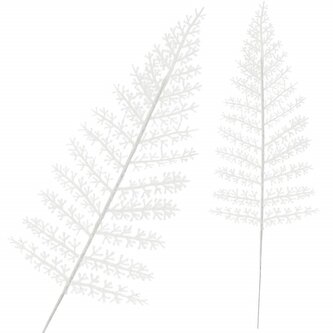 List kapradiny bílý 44 cm, vánoční dekorace