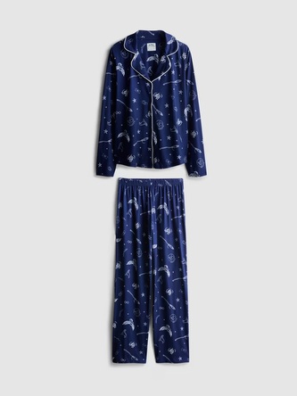 Pyžamo dámské modré se symboly, Harry Potter Velikost: 2XL