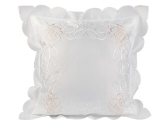 Povlak na polštář vyšívaný 45x45 cm - 2 ks - 1 bílá béžová světlá