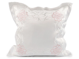 Povlak na polštář vyšívaný 45x45 cm - 2 ks - 4 bílá pudrová