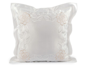 Povlak na polštář vyšívaný 45x45 cm - 2 ks - 3 bílá béžová světlá