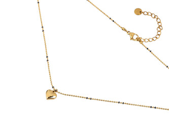 Náhrdelník z nerezové oceli srdce - 1 ks - 2 zlatá