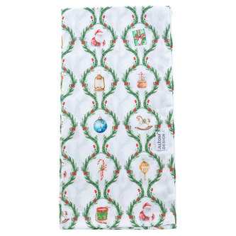 ŚWIĄTECZNA GIRLANDA RĘCZNIK KUCHENNY 45X60 CM 100% BAWEŁNA