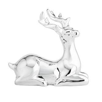 FIGURKA CERAMICZNA RENIFER 14X5,5X12,5 CM W KOLORZE SREBRA