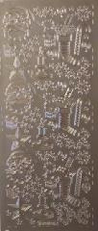 Stiker ażurowy 10x23cm srebrny