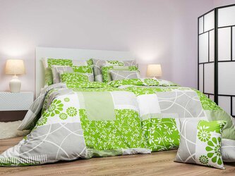 Povlečení bavlna Bluemoon zelený 140x200, 70x90 cm II.jakost