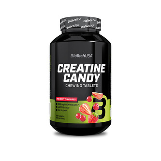 BioTech Creatine Candy red berry 240 tbl (červené ovoce)