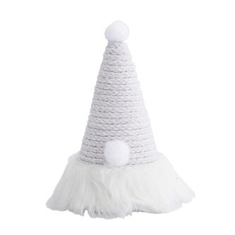 FIGURKA ŚWIĘTY MIKOŁAJ W JUTOWEJ CZAPCE BIAŁEJ 8,5X8,5X15 CM