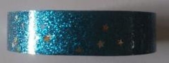 Taśma brokatowa z gwiazdkami niebieska 18mmx2m