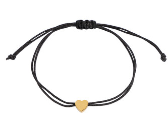 Náramek shamballa srdce z nerezové oceli - 1 ks - 2 černá zlatá