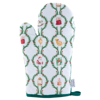 ŚWIĄTECZNA GIRLANDA  RĘKAWICA KUCHENNA 18X28 CM 100% BAWEŁNA