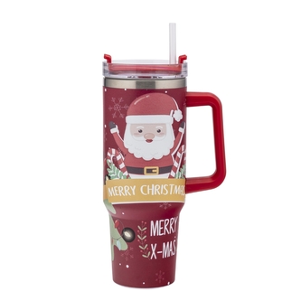 KUBEK NIERDZEWNY TERMICZNY DO SAMOCHODU Z UCHWYTEM  1,2 L DEK. MIKOŁAJ