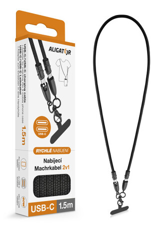 Datový kabel ALIGATOR Machrkabel 3A 60W, USB-C/USB-C,