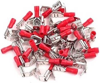 Faston-rozváděč 6,3mm červený pro kab. 0,5-1,5mm2, balení 100ks