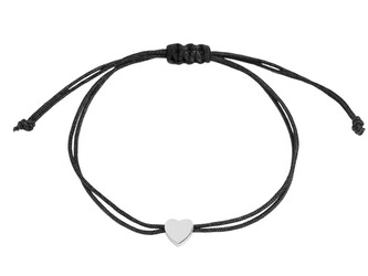 Náramek shamballa srdce z nerezové oceli - 1 ks - 1 černá stříbrná