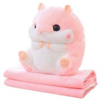 Ogrzewacz do rąk pluszowy chomik różowy 100x90cm