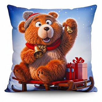 Vánoční polštář CHRISTMAS TEDDY BEAR I. 40x40 cm Mybesthome