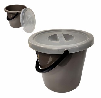 Vědro 8 l s víkem potraviny, měrka šedé