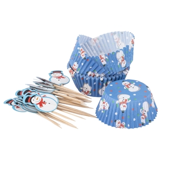 KPL. 24 PAPIEROWYCH FOREMEK DO BABECZEK I 24 OZDOBNYCH WYKAŁACZEK DEK. BAŁWANEK