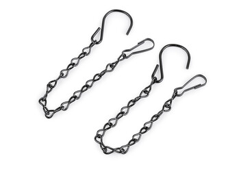 Kovový řetízek pro zavěšení dekorací, květináčů 25 cm - 10 ks - 2 černá