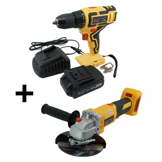 AKU GANG AE2V20A-SAD AKU sada - vrtačka + úhlová bruska 20V, 2,0 Ah