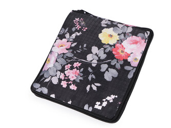 Skládací nákupní taška se zipem pevná 38x44 cm - 1 ks - 63 černá růže