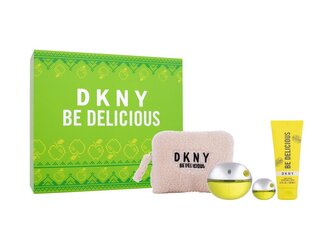 DKNY Be Delicious parfémovaná voda 100 ml + parfémovaná voda 15 ml + tělové mléko 100 ml + peněženka na mince