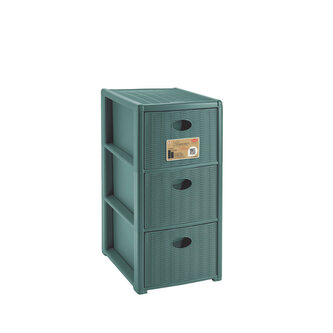 Úložný plastový regál Slim z recyklovaného plastu, 3 zásuvky