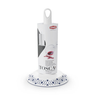 Držák na kuchyňské utěrky Tosca, bílý/modrý