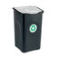 Odpadkový koš na tříděný odpad ECOGREEN 50 l, černý/bílé víko