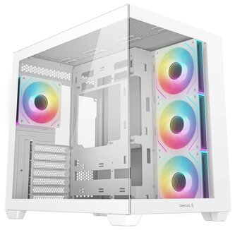 DEEPCOOL skříň CG530 4F ATX / 4x120mm ARGB fans / USB 3.0 / USB-C/ panoramatická / bílá