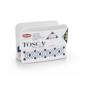 Plastový stojánek na ubrousky Tosca bílý/modrý