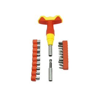 T-šroubovák s bity 11ks + hlavice nástrčné 9ks