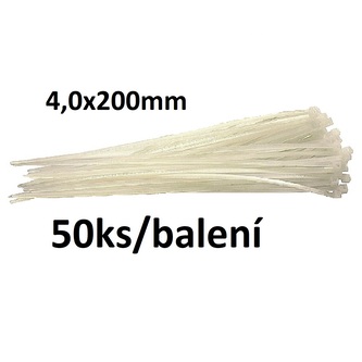 Stahovací pásky 50 ks 4x200 mm