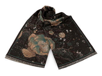 Šátek / šála / pléd typu kašmír 70x185 cm - 1 ks - 14 hnědá